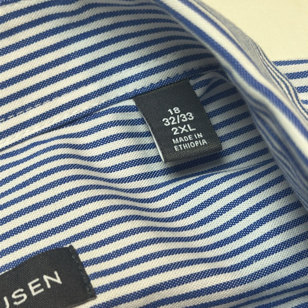 Van Heusen Blue Dress Shirt Classic Collar Long Sleeves XXL - Picture 11 of 14